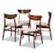 Baxton Studio Parlin Beige Upholstered and Walnut Wood 4-Piece Dining Chair Set 167-10809 - alternate 1